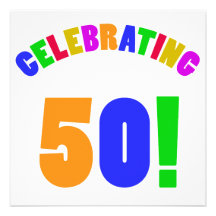Divertimento que comemora 50 presentes de aniversá convite personalizado