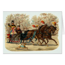 Do "cartão do natal vintage do passeio trenó"