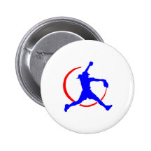 Do " SOFTBALL FASTPITCH " azul & vermelha da menin Pins