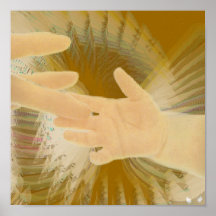 Do toque angélico das asas do bebê poster dourado 