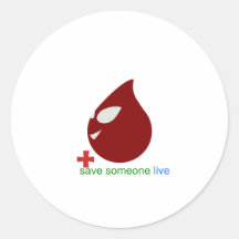 doação de sangue adesivo em formato redondo