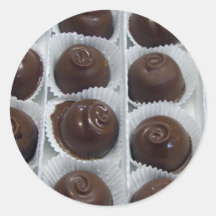 Doces de chocolate adesivo redondo
