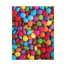 Doces de chocolate coloridos impressão em canvas