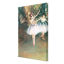 Dois dançarinos em um palco desgaseificam perto, b impressão de canvas esticada