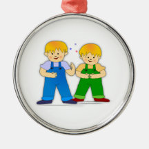 Dois meninos ornamentos para arvore de natal