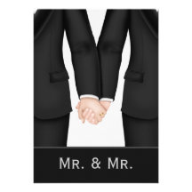 Dois noivos nos ternos que Wedding Convites Personalizado