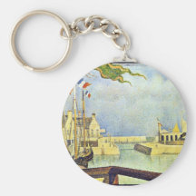 Domingo no Porto-En-Bessin por Seurat Georges Chaveiros