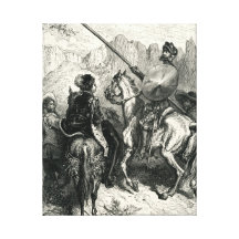 Don Quixote e senhora Impressão De Canvas Envolvida