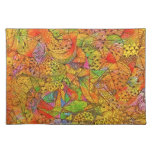 Doodle alaranjado Placemat-Festivo Suporte Para Prato
