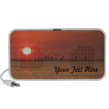 Doodle personalizado do por do sol de Tampa Caixinha De Som