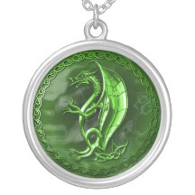 Dragão celta verde bijuteria personalizada