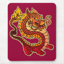 Dragão chinês vermelho Mousepad