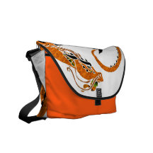 Dragão Coiled alaranjado Bolsa Mensageiro