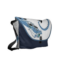 Dragão Coiled azul Bolsa Mensageiro