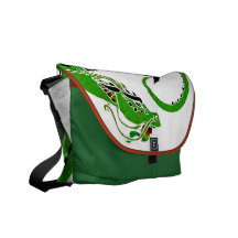 Dragão Coiled do verde do outono Bolsa Mensageiro