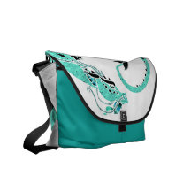 Dragão Coiled dos azul-céu Bolsas Mensageiro