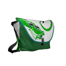 Dragão Coiled verde escuro Bolsa Mensageiro