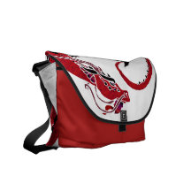 Dragão Coiled vermelho Bolsas Mensageiro