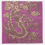 Dragão cor-de-rosa do ouro na textura de couro mag guardanapos da american mojo