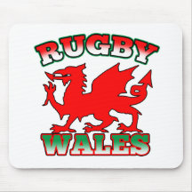 Dragão da bandeira de Wales do rugby Mouse Pads
