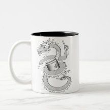 Dragão de Taiko em preto & no branco Caneca