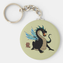 Dragão preto chaveiros