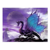 Dragão roxo cartão postal