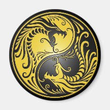 Dragões, amarelo e preto de Yin Yang Imas