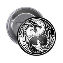 Dragões de Yin Yang Botons