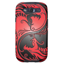 Dragões, vermelho e preto de Yin Yang Capa Para Galaxy S3