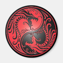 Dragões, vermelho e preto de Yin Yang Ima De Geladeira