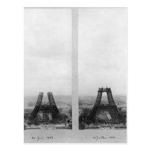 Duas ideias da construção do Eiffel Cartão Postal
