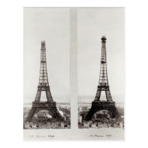 Duas ideias da construção do Eiffel Cartao Postal