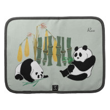 Duas pandas com manga, planejador de bambu de Smar Agendas