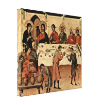 Duccio di Buoninsegna - casamento em Cana Impressão De Canvas Envolvida