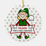 Duende Girl2 do Natal do bebê primeiro Ornamentos Para Arvore De Natal