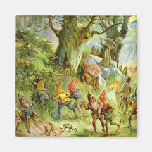 Duendes e gnomos na floresta mágica escura profund ima