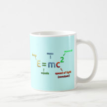 E = MC^2. E igualam MC esquadrado Caneca
