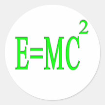 E=MC 2 (verde) Adesivo Redondo