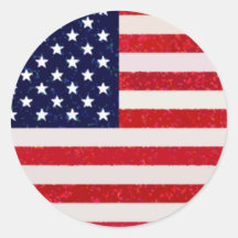 E.U. - Bandeira americana Adesivo Em Formato Redondo