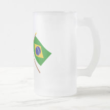 E.U. e bandeiras cruzadas Brasil Canecas