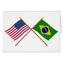 E.U. e bandeiras cruzadas Brasil Cartões