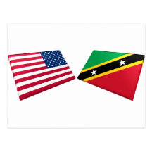 E.U. & St. Kitts e bandeira de Nevis Cartao Postal