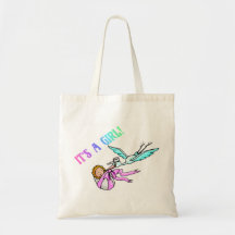 É uma menina (bebê/cegonha) bolsas para compras