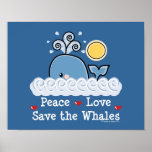 Economias do amor da paz o poster das baleias