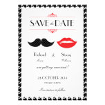 Economias do casamento de Houndstooth do bigode do Convite Personalizado