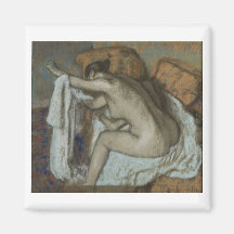 Edgar Degas - mulher que seca o Pastel esquerdo do Imãs De Geladeira