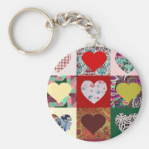Edredão dos corações do amor chaveiro