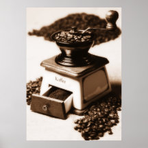 Educado moedor de café impressão
