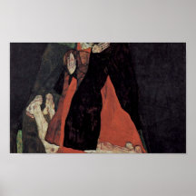 Egon Schiele - cardeal e freira ou a carícia Pôsteres